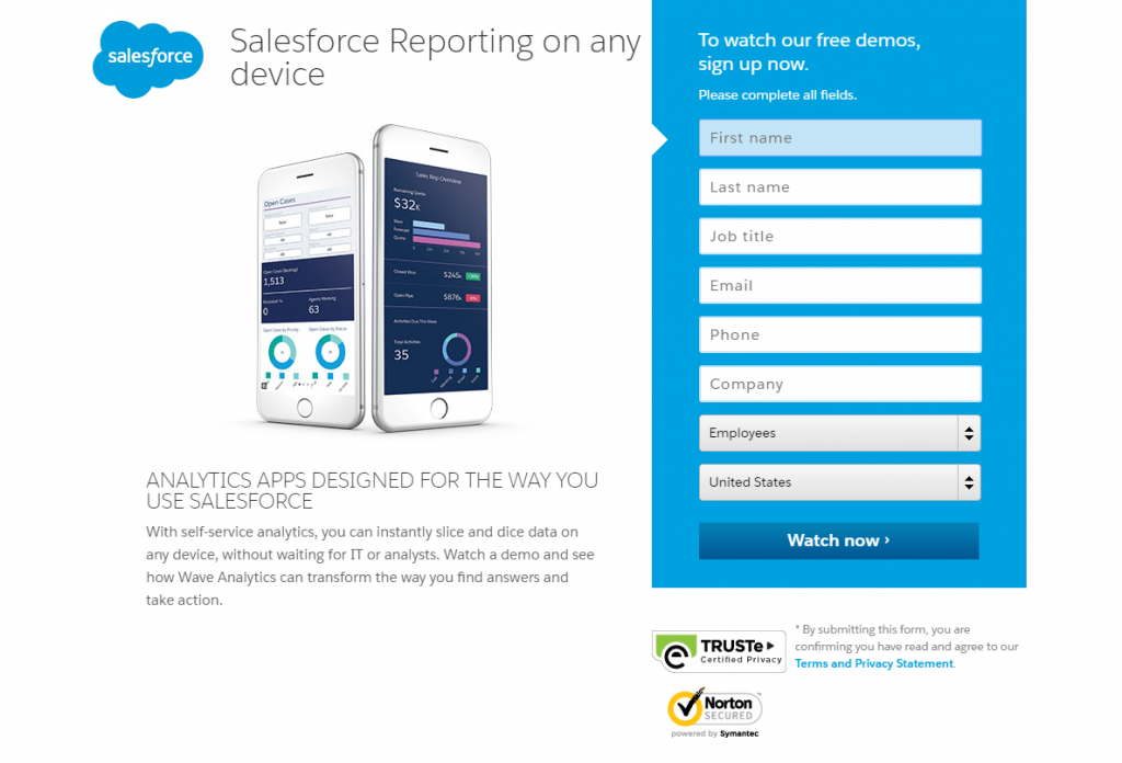 salesforce landing page image