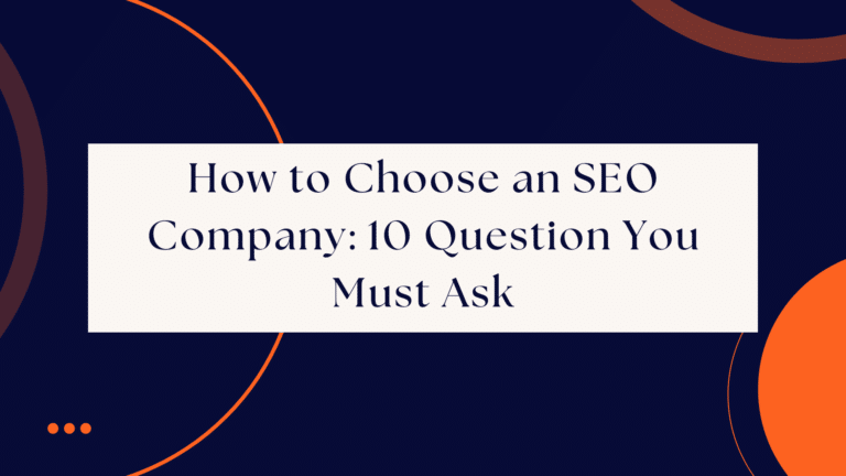 how to choose an seo company